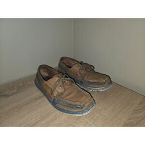 Sperry Top Sider Brown / Blue Leather Boat Shoes Lace Up Men's Size 11 M